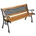 Mairbeon 49 Garden Bench Patio Porch Chair Deck Hardwood Cast Iron Love Seat Weave Style Back