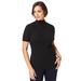 Plus Size Women's Rib Mockneck Sweater by Jessica London in Black (Size 3X)