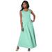 Plus Size Women's Stretch Cotton Crochet-Back Maxi Dress by Jessica London in Mint Sorbet (Size 24) Maxi Length