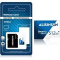 Micro SD 512GB Memory Card 512GB Micro Memory SD Card 512GB Class 10 High Speed Transfer Card TF Card 512GB with Adapter for Dash Cams&Action Camera Surveillance