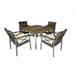 Agio Outdoor Dylan 5 Piece Aluminum Dining Set Dark Brown Finish