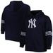 Women's Navy/Heather Gray New York Yankees Plus Size Front Logo Full-Zip Hoodie