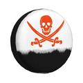 XMXY Pirate Skull Bone Spare Tire Coverï¼ŒUniversal Waterproof Cover for Jeep RV Tire Wheel Protection 17 inch