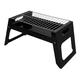 BESTONZON 1pc Portable Barbecue Charcoal Grill Stainless Steel BBQ Rack Folding Barbecue Grill Simple Outdoor Barbecue Rack (Black)