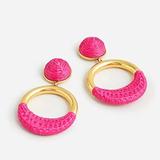 J. Crew Jewelry | J.Crew Raffia Wrapped Hoop Earring | Color: Gold/Pink | Size: 2.5”