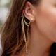 Free People Jewelry | Free People Crystal Drop Ear Cuff Earrings Set | Color: Gold | Size: Os