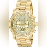 Michael Kors Accessories | Authentic Michael Kors Mk5575 Gold Stainless Steel Quartz Chronograph Wristwatch | Color: Gold | Size: Os