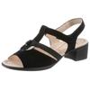 Sandalette ARA "LUGANO", Damen, Gr. 8 (42), schwarz, Ziegenveloursleder, unifarben, elegant, Schuhe, Sommerschuh, Sandale, Blockabsatz, in Schuhweite H (= sehr weit)
