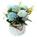 Artificial Hydrangea Bouquet with Small Ceramic Vase Artificial Hydrangea Flower Potted Fake Variety Silk Flower Bonsai Artificial Flower Artificial Cream Hydrangea Silk Flower for Wedding Home Decor