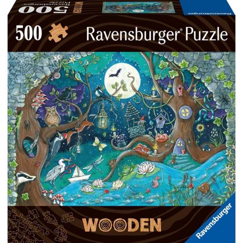 Ravensburger Puzzle 17516 - Fantasy Forest - 500 Teile Holzpuzzle Kinder und Erwachsene ab 14 Jahren, mit besonderen Puzzleformen und kleinen Holzfiguren (= Whimsies) Erwachsene