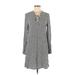 H&M Casual Dress - Shirtdress: Black Marled Dresses - Women's Size 8