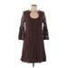 Kay Celine Cocktail Dress: Brown Damask Dresses - Women's Size Medium