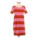 H&M Casual Dress - Shift Scoop Neck Short sleeves: Orange Color Block Dresses - Women's Size X-Small