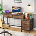 17 Stories 51"W Reversible Desk w/ Drawers Wood/Metal in Black | 30.31 H x 51 W x 17.71 D in | Wayfair A0974490D2F3431F9FE94F448684B99E