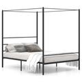 Costway Twin/Full/Queen Size Metal Canopy Bed Frame with Slat Support-Queen Size