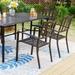 7-Piece Metal Patio Dining Set With 1 Rectangular Table & 6 Stackable Dining Chairs