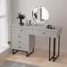 Eclife Makeup Vanity Desk Set with Drawers Storage Dresser Dressing Table for Bedroom