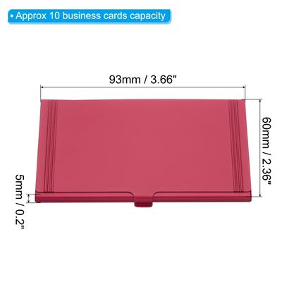 Business Card Holder, Aluminum Alloy Flip Cover Name Cards Case, Red