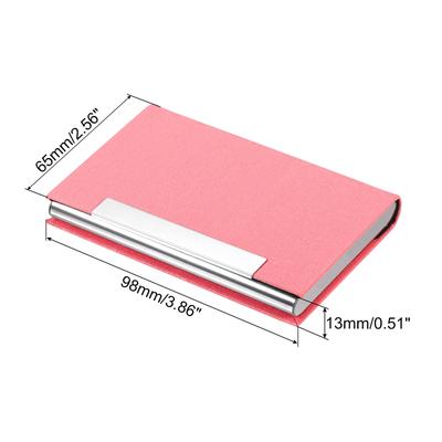 2pcs Business Card Holder, PU Leather Flip Magnetic Closure