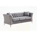 Curved Sofa Tufted Velvet Couch 3 Seat with Gold Metal Legs