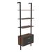 Vertical open bookshelf Ladder Bookcase with 2 drawers