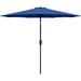 Simple Deluxe 9ft Outdoor Market Table Patio Umbrella with Button Tilt, Crank and 8 Sturdy Ribs for Garden, Blue