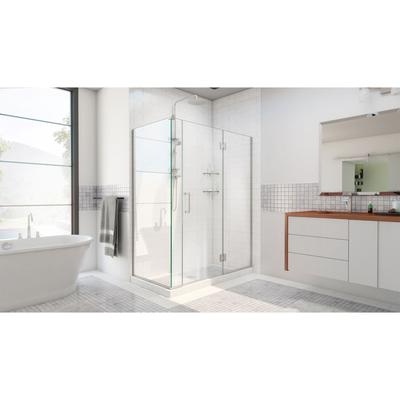 Dreamline DreamLine Unidoor-X 57 inch W x 30 3/8 inch D x 72 inch H Frameless Hinged Shower Enclosure in Brushed Nickel E3270630R-04