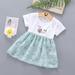 Eashery Girls Dresses Girls Dress Kids Long Sleeve Solid Color Casual T-Shirt Dress Mint Green 6-12 Months