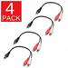 New Cable Splitter 6 inch Stereo Aux Cord RCA Male to 2 RCA Audio Cable Female Audio Speaker Adapter Y Splitter Cable 4PCS