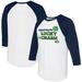 Women's Tiny Turnip White/Navy Seattle Mariners Lucky Charm 3/4-Sleeve Raglan T-Shirt