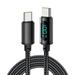 QUSENLON Upgraded USB C to USB C Cable 100W Data Transfer Cable PD- Fast Charging LED Display Used for Smartphone Tablet Laptop