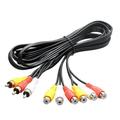 Audio Video AV Adapter Cable for TV DVD Player Video Splitter HD-TV RCA Cable 3 RCA to 6 RCA Male Female Plug Splitter