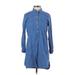 Old Navy Casual Dress - Shirtdress: Blue Dresses - Women's Size Small