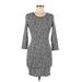 Topshop Casual Dress - Bodycon: Gray Graphic Dresses - Women's Size 6
