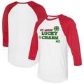 Women's Tiny Turnip White/Red St. Louis Cardinals Lucky Charm 3/4-Sleeve Raglan T-Shirt