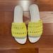 Anthropologie Shoes | Anthropologie Pia Yellow Crocheted Slide Sandals - Size 8 | Color: Tan/Yellow | Size: 8