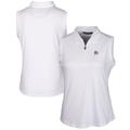 Women's Cutter & Buck White Miami Marlins Americana Logo DryTec Forge Stretch Sleeveless Polo
