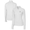 Women's Cutter & Buck White Houston Astros Americana Logo DryTec Traverse Stretch Quarter-Zip Pullover Top