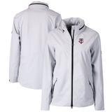 Women's Cutter & Buck Gray Minnesota Twins WeatherTec Vapor Water Repellent Stretch Full-Zip Rain Jacket