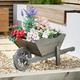 Garden Mile Large Slate Grey Woodland Wheelbarrow Planter Garden Ornament Outdoor Decoration Planting Patio Décor Ornamental Suitable for Plants & Flowers Woodland XL Barrow Planter Planting Storage