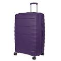 Rocklands London Expandable Suitcase 4 Wheel Spinner Hard Shell Suitcase Lightweight Luggage TSA Lock PP08 (Purple, Large (H77 x L49 x W31 cm))