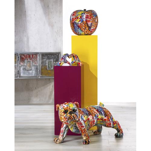 "Tierfigur CASABLANCA BY GILDE ""Bulldogge XL Street Art"" Dekofiguren Gr. B/H/T: 75 cm x 40 cm x 36 cm, bunt Tierfiguren"