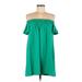 ASOS Casual Dress - Shift Off The Shoulder 3/4 sleeves: Green Print Dresses - Women's Size 4