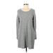 Casual Dress - Sweater Dress: Gray Marled Dresses - Women's Size Medium