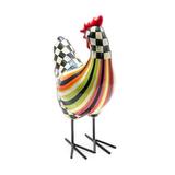 MacKenzie-Childs Avant Garden Stripe Chicken Figurine Resin | 14.25 H x 9.5 W x 5.75 D in | Wayfair 35514-1928