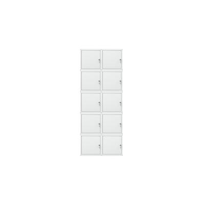 PROREGAL Mega Deal 10x Schließfachwürfel Cubic, HxBxT 35x35x35cm, Grau, Spind Spindschrank Schließfachschrank Schließfac