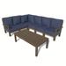 Highwood USA 78.75" Wide Outdoor Right Hand Facing Patio Sectional w/ Cushions Plastic in Black/Brown | 34 H x 78.75 W x 102.75 D in | Wayfair