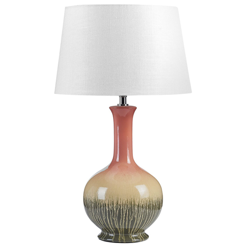 Tischlampe aus Keramik mehrfarbig Leinen Lackiert Nachttischlampe Schreibtischleuchte Modernes Design