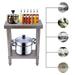 TFCFL 2-Tier Stainless Kitchen Table Commercial Food Prep Worktable for Hotel Bakery