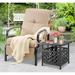 AECOJOY Outdoor Adjustable Cushioned Metal Patio Recliner Lounge Chair